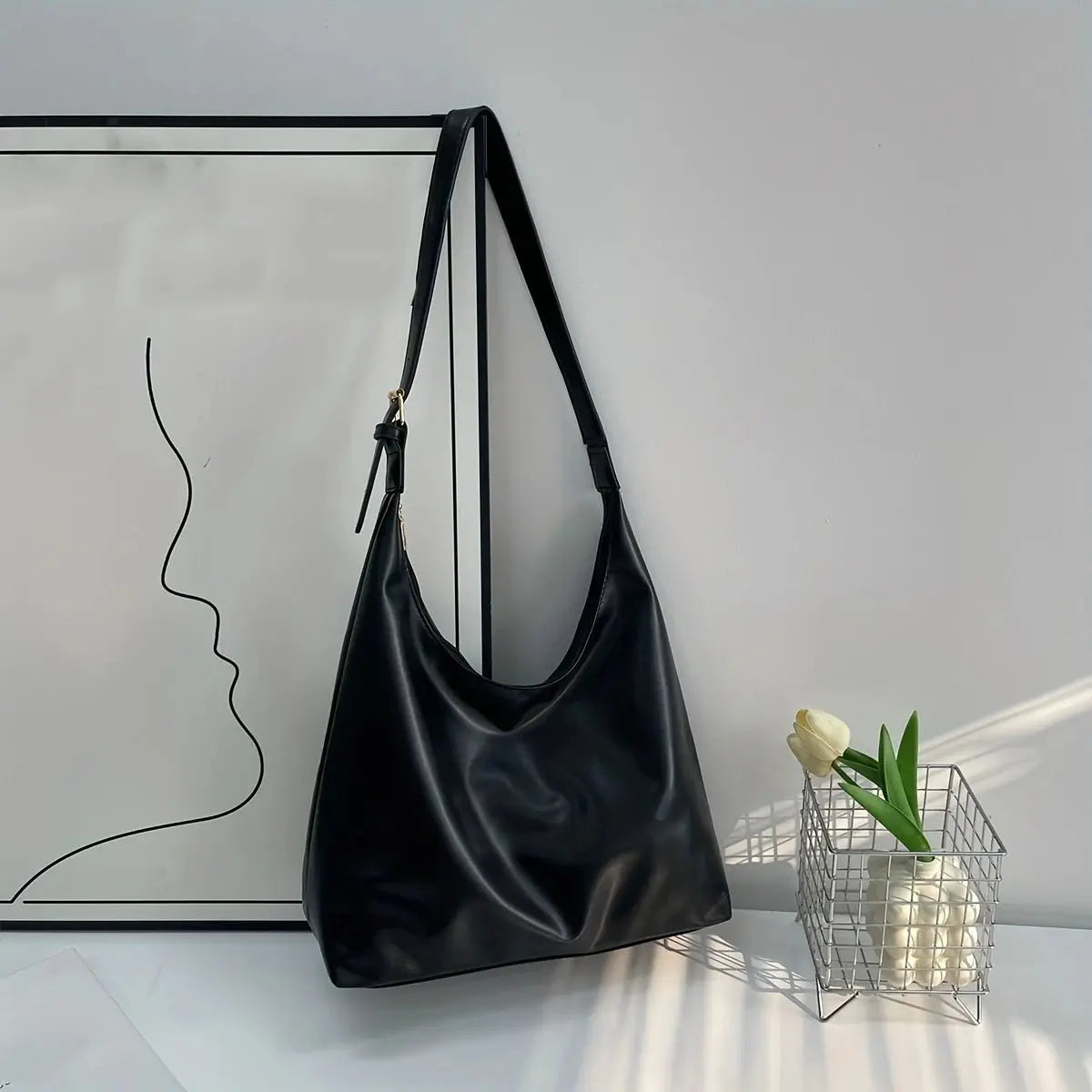 AURA LUNA | ZIPPER LEATHER SHOULDER BAG - Aura Carry